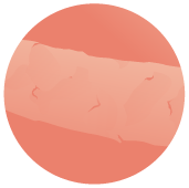 Close-up illustration of a hair fibre with smooth, flat cuticle surface