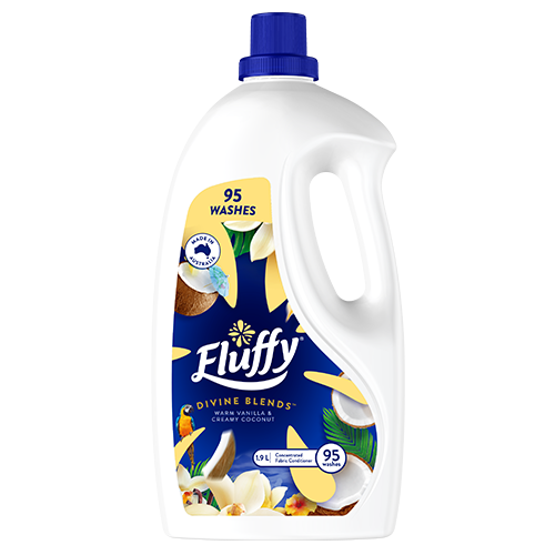 Fluffy Concentrate Divine Blends Warm Vanilla & Creamy Coconut Fabric Conditioner 1.9L