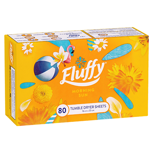 Fluffy Dryer Sheets Morning Sun 80 Pack